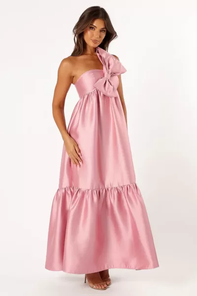 Betina Bow Front Maxi Dress - Dusty Rose